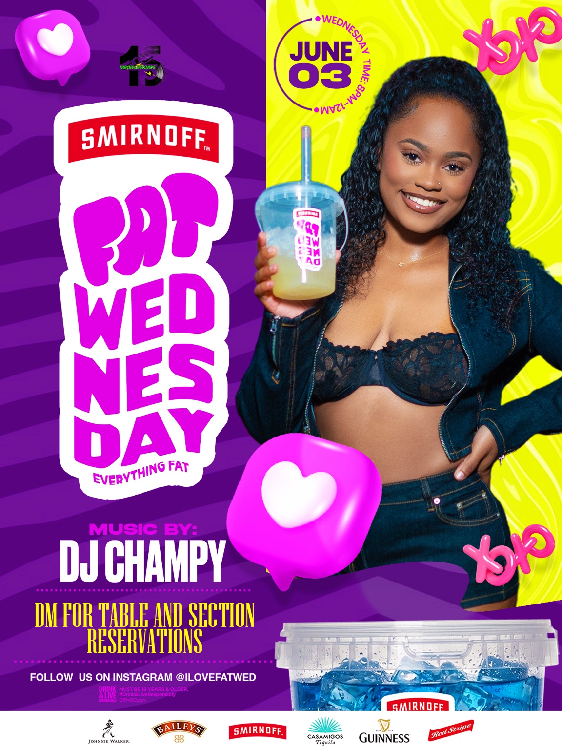 Fat Wednesdays weekly event flyer