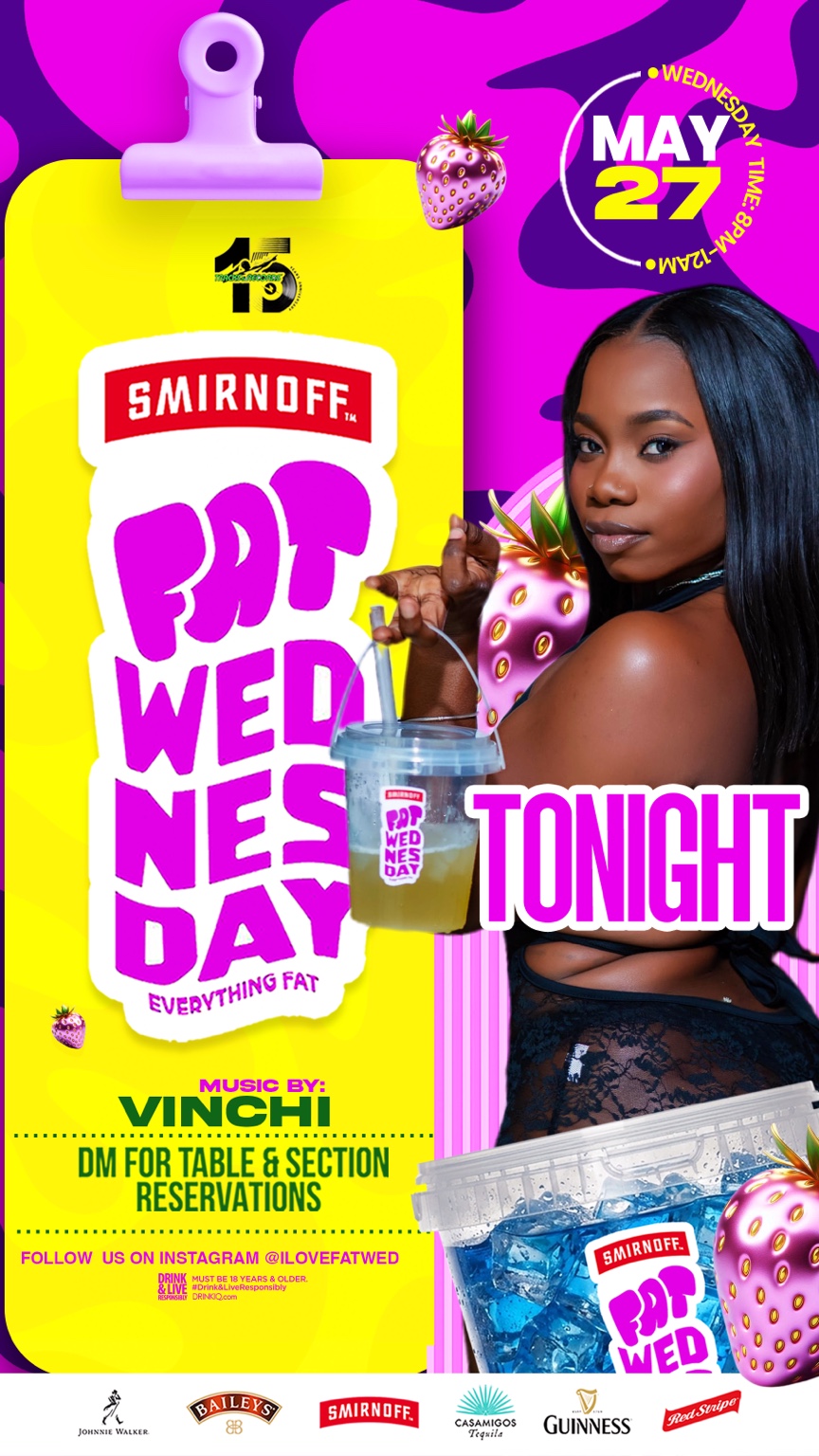 Fat Wednesdays strawberry-themed event flyer